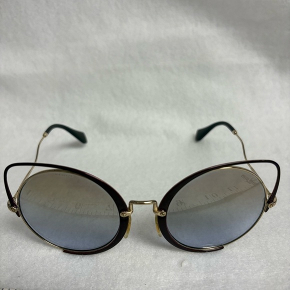 Miu Miu Accessories - MIU MIU Sunglasses SMU51T Maroon Red w/ Gold Round w/ Cat Ears